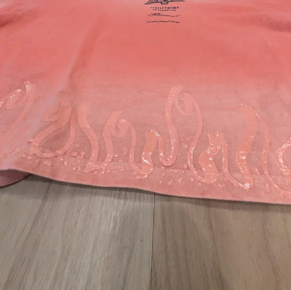 Civil Regime Cropped Distressed Flame Tee  No Tomorrow NWT Size Large - Picture 2 of 10